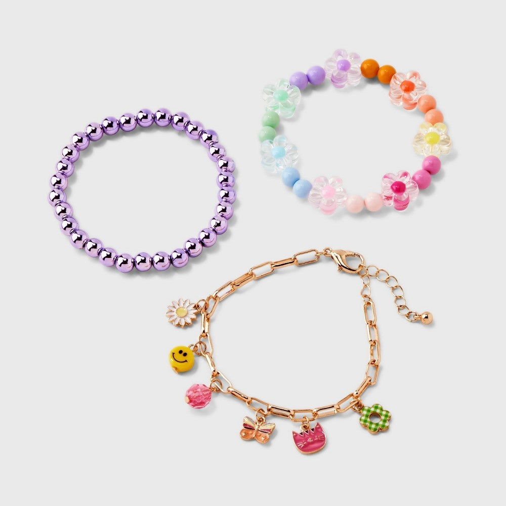 Girls' 3pk Charm Bracelet Set - Cat & Jack™ - Bellso
